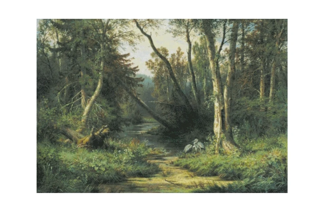 

Waterfall Scenery woods sewing kit 16CT 14CT Unprinted Cross Stitch Kits Embroidery Art DIY Handmade Needlework Home Decor