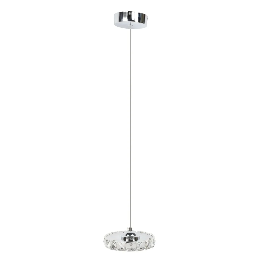 12W LED Crystal Chandelier AC 85-265V White Light Hanging Lamp Acrylic Shade Stainless Steel Base Pendant Chandelier Bedroom