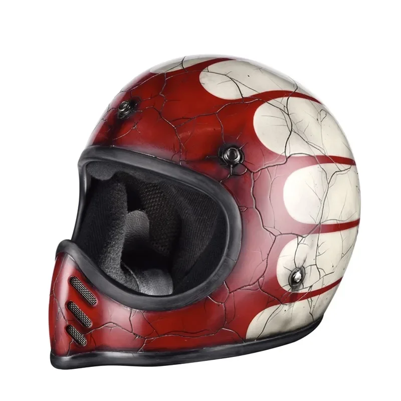 AMZ giapponese personalizzato disegnato a mano 3/4 casco Retro moto quattro stagioni classico mezzo casco piccolo corpo casco in fibra di vetro