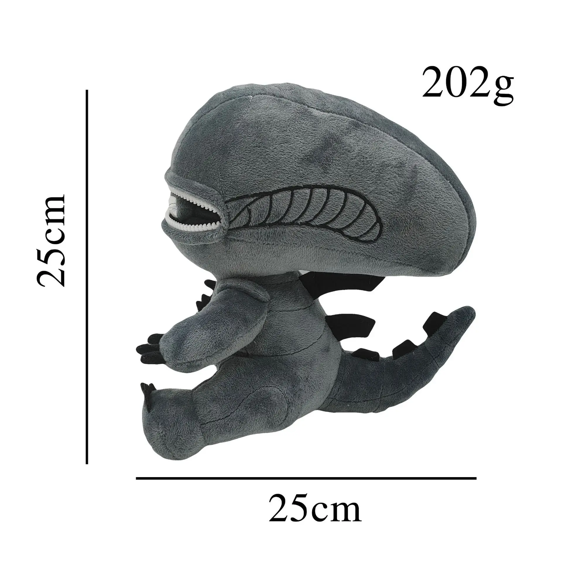 25cm Alien Xenomorph Plush Toy Cartoon Plush Dolls Soft Stuffed Plush Toys for Boys Girls Fans Birthday Christmas Gifts