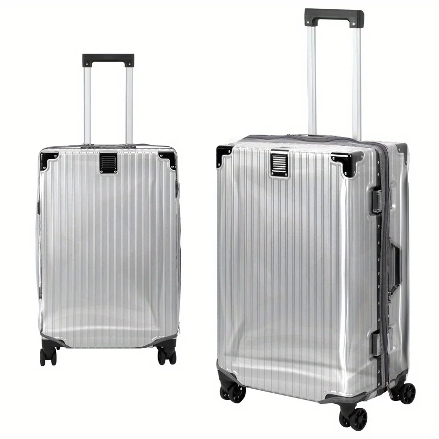 PVC transparent luggage protective cover, dust-proof and waterproof zipper style travel suitcase, dust cover for transportation