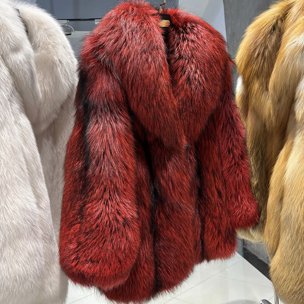 2025 Top Selling Real Fox Fur Coat Winter Factory Custom Fur Coats Unisex Fur Coat Long Plus Size