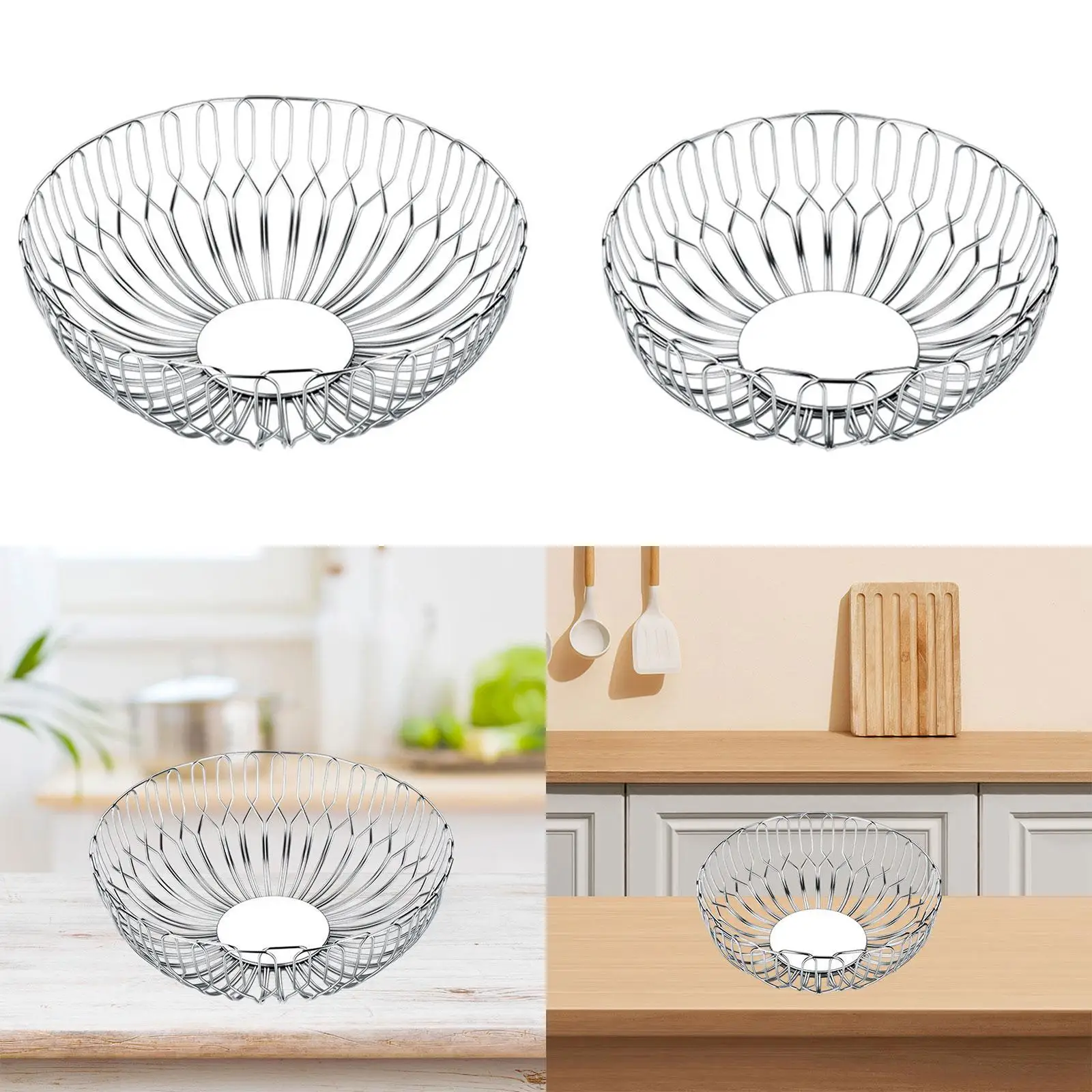 

Stainless Steel Serving Basket Snacks Basket Rust Resistant Easy to Wire
