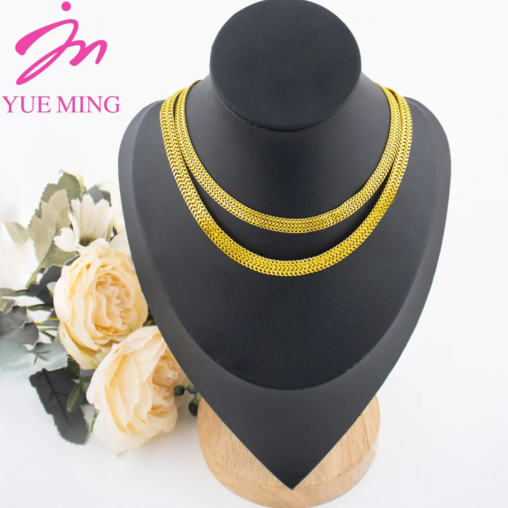 

Width10/8MM Stainless Steel Necklace Jewelry for Men Women Gold Plated Hip Hop Flat Chain Stacked up Jewelry Set For Dubai Party