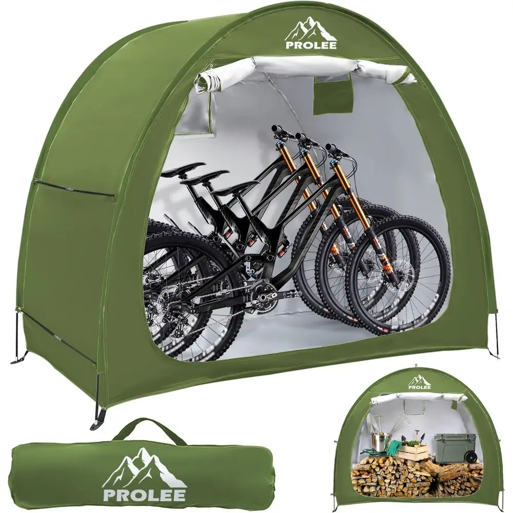 

Bike Shed 6.6T Waterproo 210D rd abric, Bike Storage with Window Design or Outdoor Storage, Bike Storage Tent or 2-3 Bikes, Outd