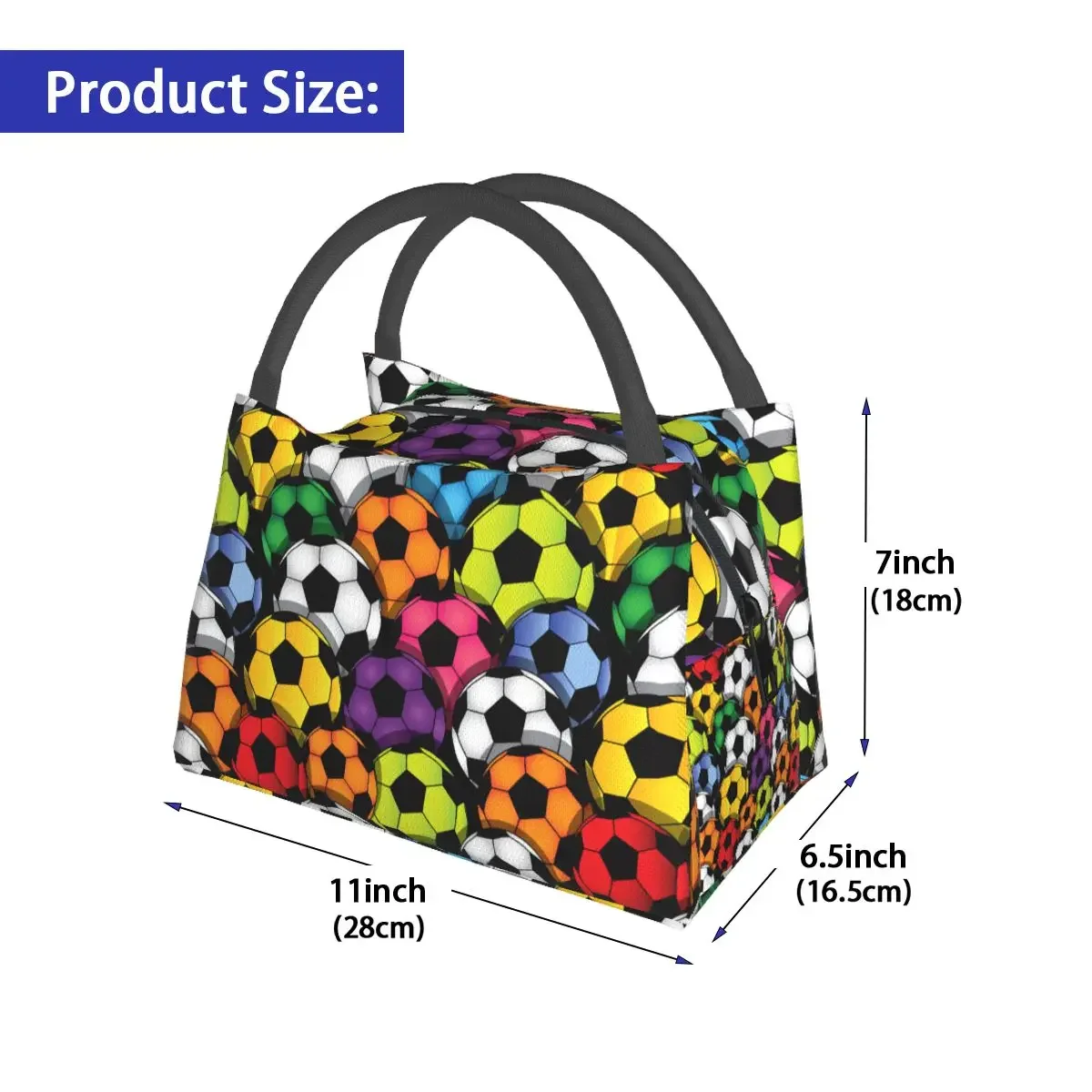 Football Sport Lunch Bag Soccer Ball Leisure Lunch Box Office Portable Tote Food Bags Print Cooler Bag