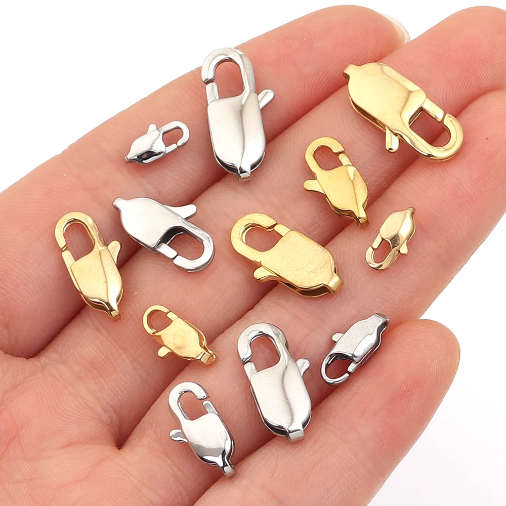 5 Stück/Set Edelstahl Rechteckige Karabinerhaken für Halsketten und Armbänder, Kettenverbinder für DIY Schmuckherstellung Zubehör – Detail 3
