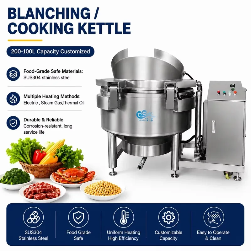 300L Industrial Electric Cooking Pot With Agitator Automatic Flip Saucepan Multi Functional Heating Machine For Commercial