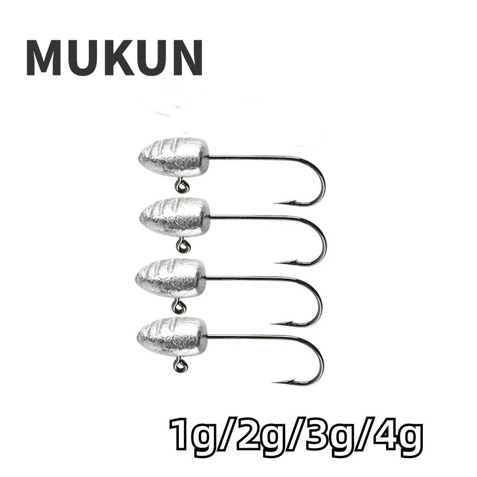 

MUKUN 10pcs/Pack Soft Worm Lures Jig Head Barbed Hook 3g 28mm Soft Lure Jig Hook Ice / Raft Fishing Hooks Fishing Tacklee