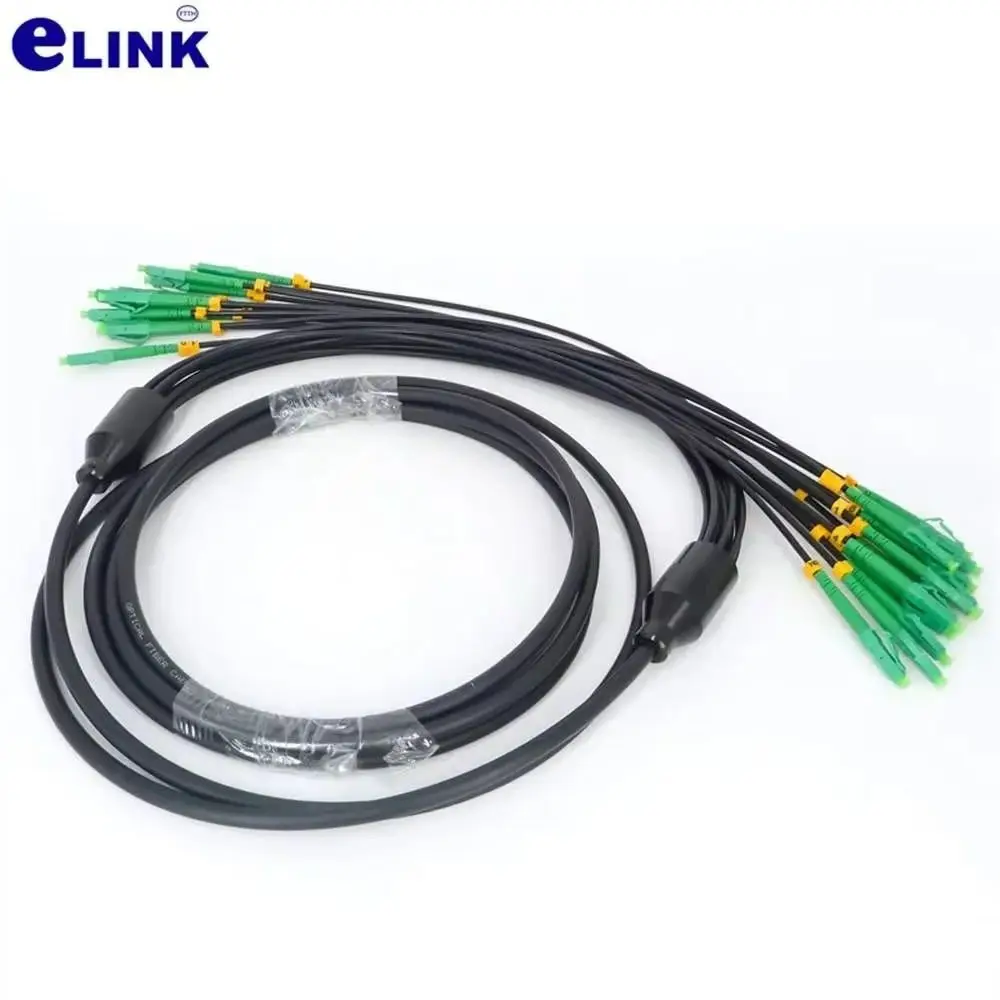 Cable de conexión blindado 12 núcleos LSZH SC 1-40m 20m 30m 10m monomodo 12C LC FC ST APC SM 12 fibras puente de fibra óptica para exteriores