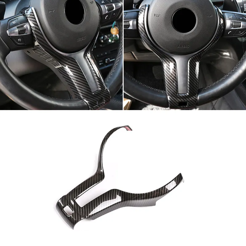 Car Carbon Texture Steering Wheel Trim For BMW M Sport F20 F21 F30 F31 F10 F11 F06 F12 2012-2017 F22 F32 X5 F15 X6 F16 2014-2017