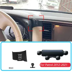 Car Phone Holder For Nissan Patrol 2012-2020 Gravity Stand Mount Support Horizontal GPS Mobile Bracket Accessories With Base