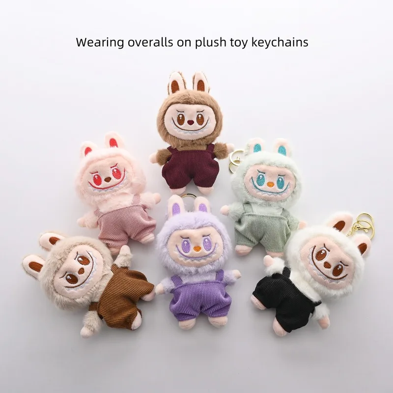 New Hot Bretelle Labubu Peluche Bambola Giocattoli Mostro Macarons Ciondolo Labubu Portachiavi Ragazze Borsa/Zaino Ciondolo Decorazione Regali