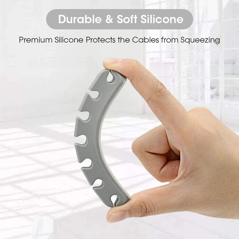 Silicone Desktop Data Cable Holder Self-Adhesive Winder Cable Fixing Clip 3 Pack Cable Organizing Clip