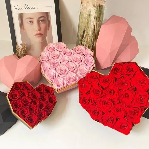 Novelty Luxury Preserved Flower Forever Eternal Rose Box Valentines Mothers Day Gifts 2024 Preserved Roses Decor Mariage Love