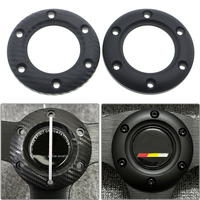 Car Racing Sport Steering Wheel Horn Button Cover Carbon Fiber Look Edge PCD 70mm