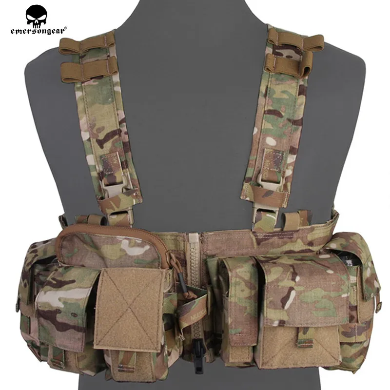 Emersongear Tactical MF Style UW Gen V Split Front Chest Rig Lightweight Detachable w Zipper Buckle Airsoft