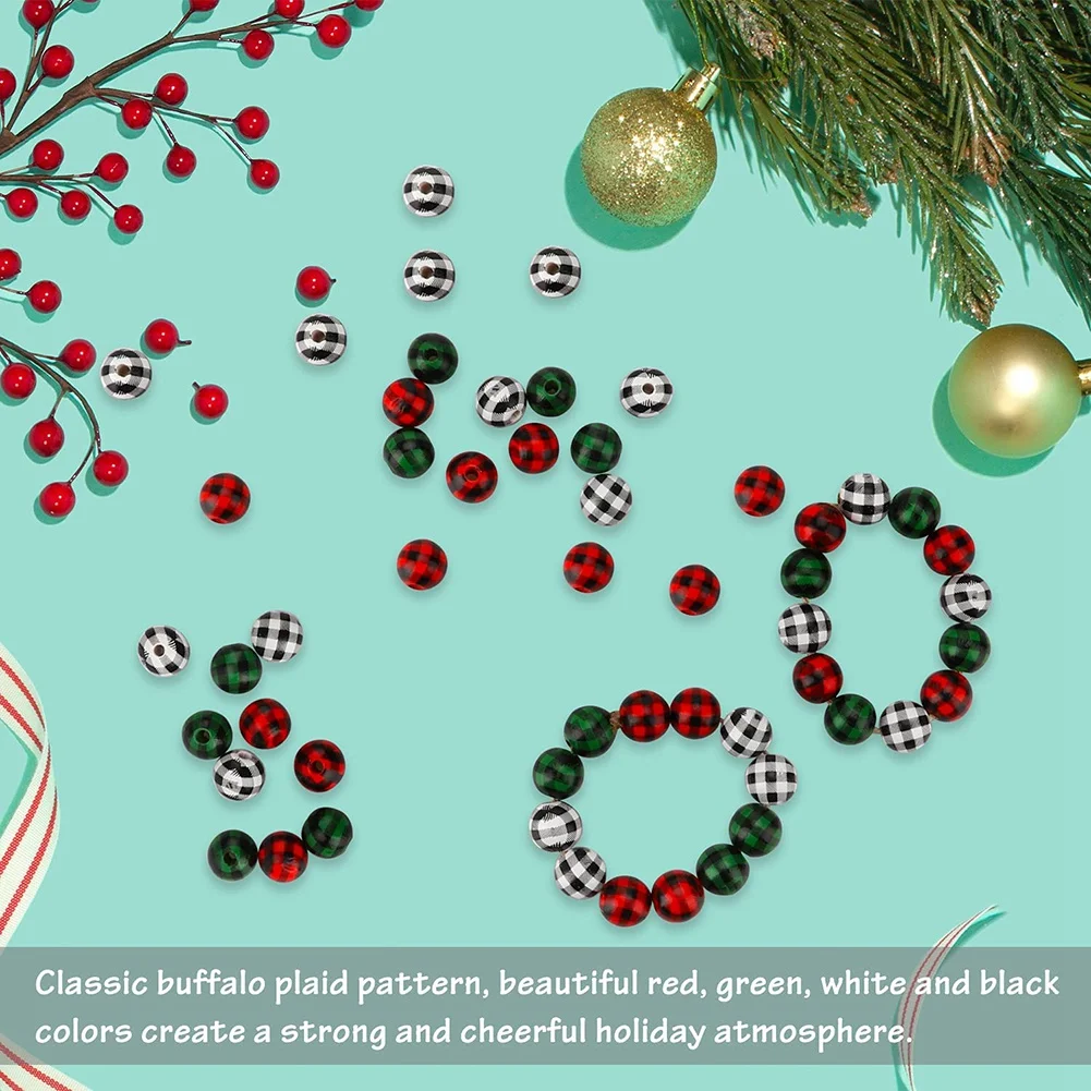 

Новый показано-120 шт. Деревянные бусины в клетку, деревянные бусины с принтом буйвола, круглые деревянные бусины ручной работы в деревенском деревенском стиле для фермерского дома (16 мм)