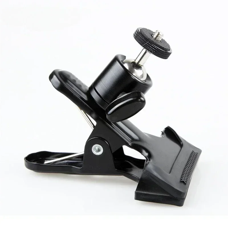 Strong Clamp Flash Bracket Ball Head Clip Tripod Mount for GoPro Camera 360 Degree Arbitrary Angle Adjustment