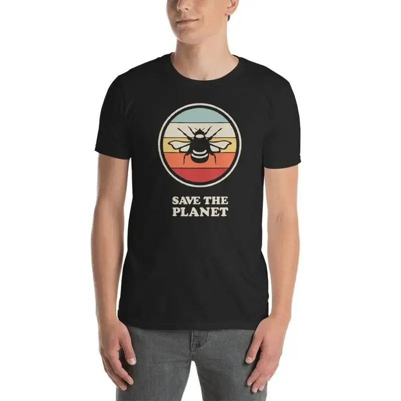 Planet Earth T Shirt Save The Global Warming Environment Retro Bee