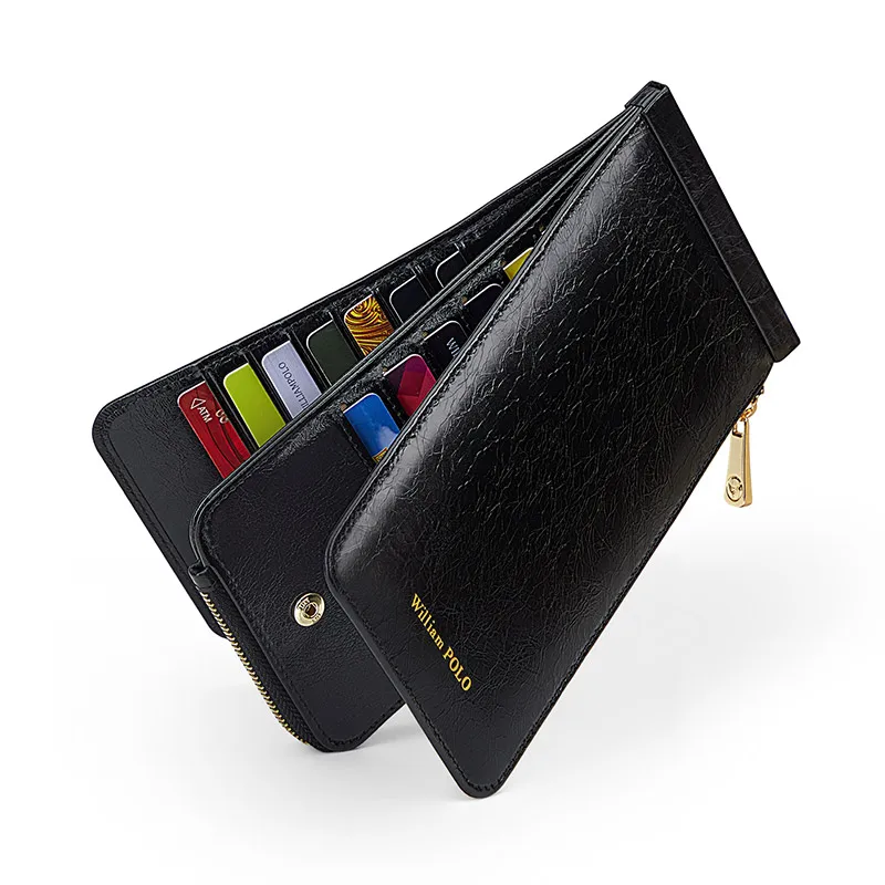 Genuine leather women's card holder, high-end fashion card bag, personalized large capacity card clip