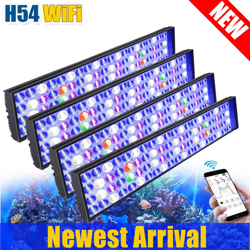 Popbloom-LED水族館ライト,60〜240cm,wifi,フルスペクトル,水槽照明