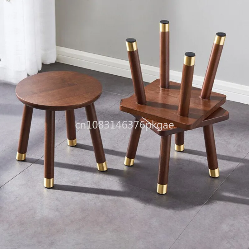 

Solid Wood Shoe Stool Household Low Stool Nordic Simple Round Stool