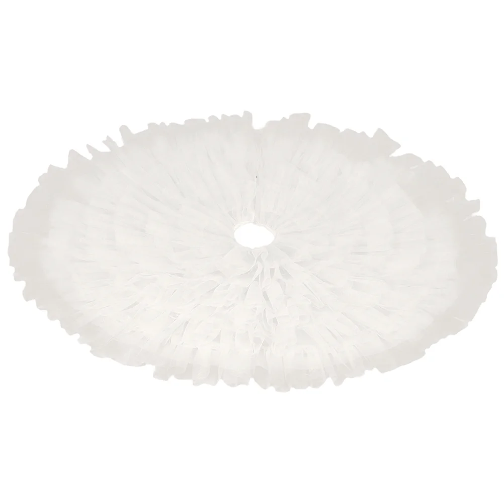 

Christmas Tree Skirt 40 Inch Round Tulle Decorative Floor Cover For Holiday Home Party Farmhouse Xmas Decoration