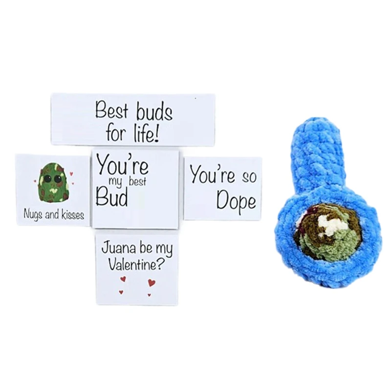 Adopt A Weed Nugget Plushie, Adopt A Weed Nugget Plush With Bowl And Encouragement Cards, Handmade Plush Stuffed Toys