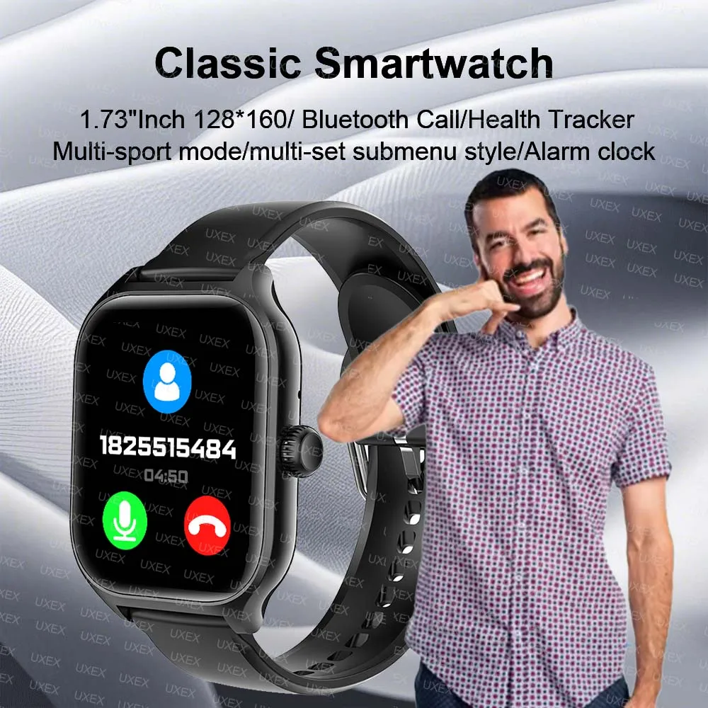 حيوية Smartwatch مشاهدة الرجال الساعات الرياضية بلوتوث دعوة صوت مساعد الموسيقى اللياقة البدنية سوار هدية الكريسماس الساعات الذكية