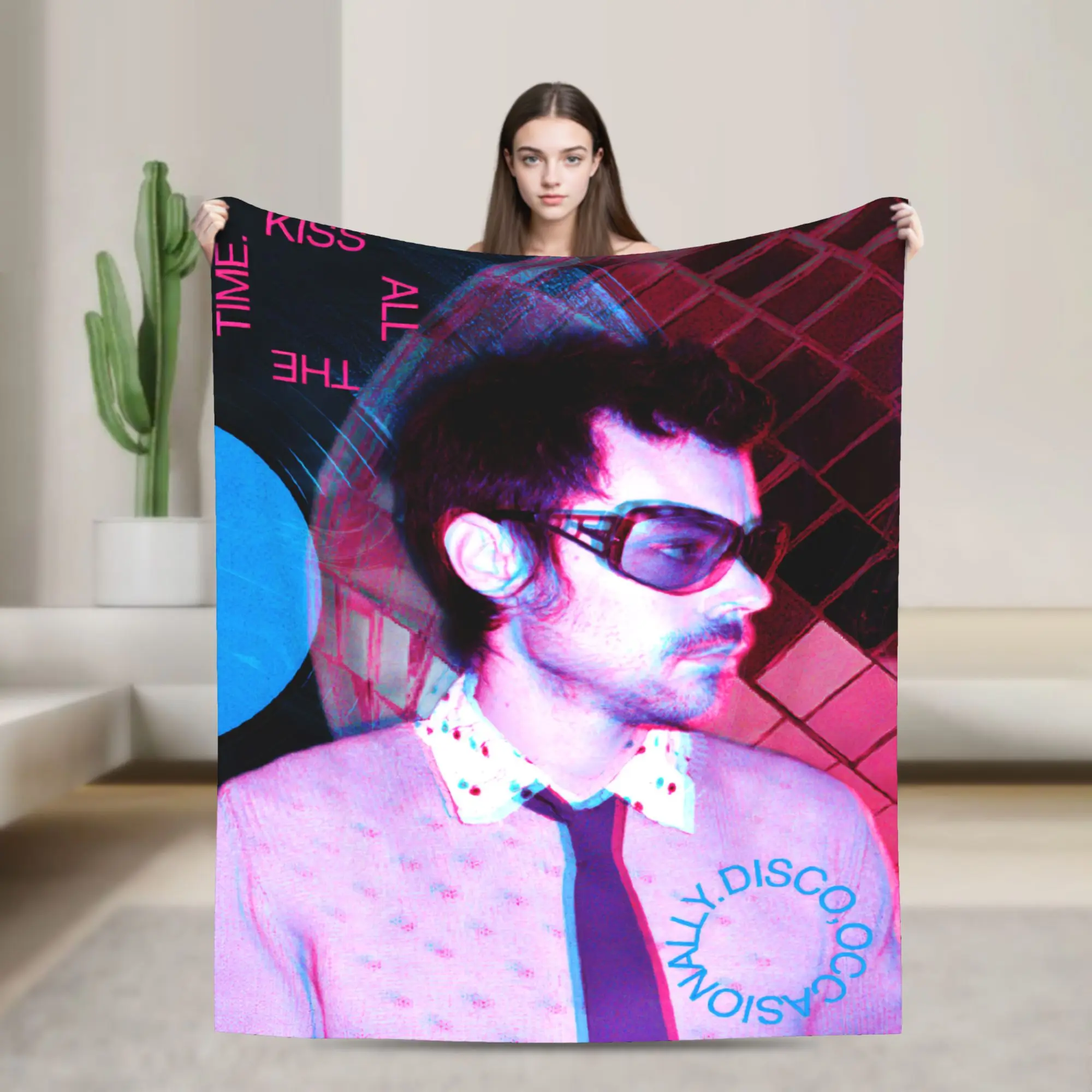 Warm Throw Blanket Camping Harrys Styles Kiss All The Time Disco Blanket  Flannel Bedspread For Living Room Funny Sofa Bed Cover