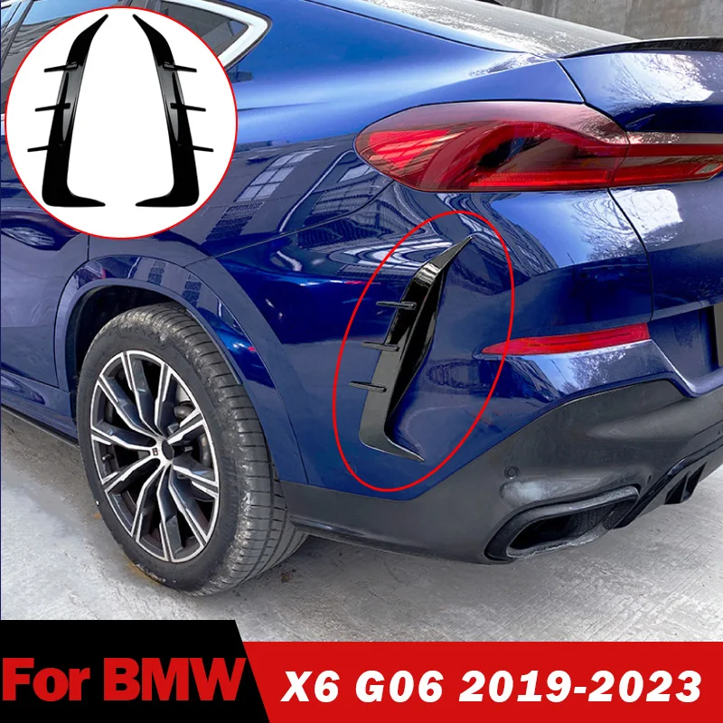 

Для BMW X6 G06 2019 2020 2021 2022 2023, задний бампер, сплиттер, спойлер Canard, вентиляционное отверстие, накладка, украшение, автомобильная наклейка, комплекты кузова