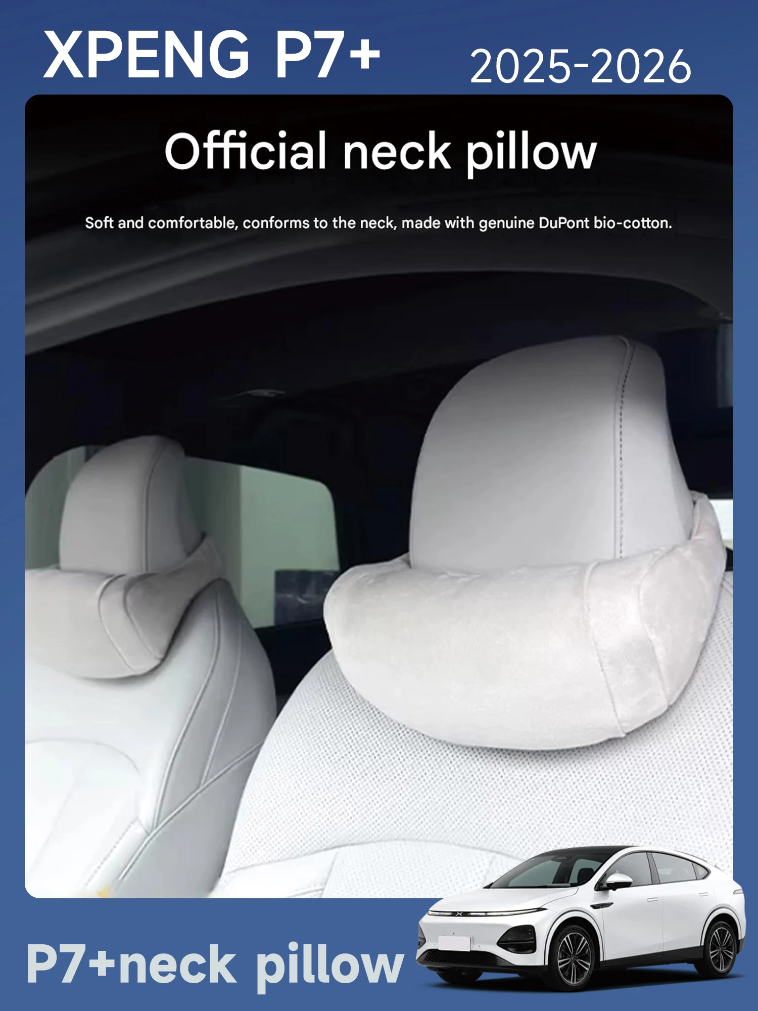 [Fast Shipping] XPENG P7+ Dedicated Neck Pillow Relieves Fatigue and Ensures Comfortable Driving