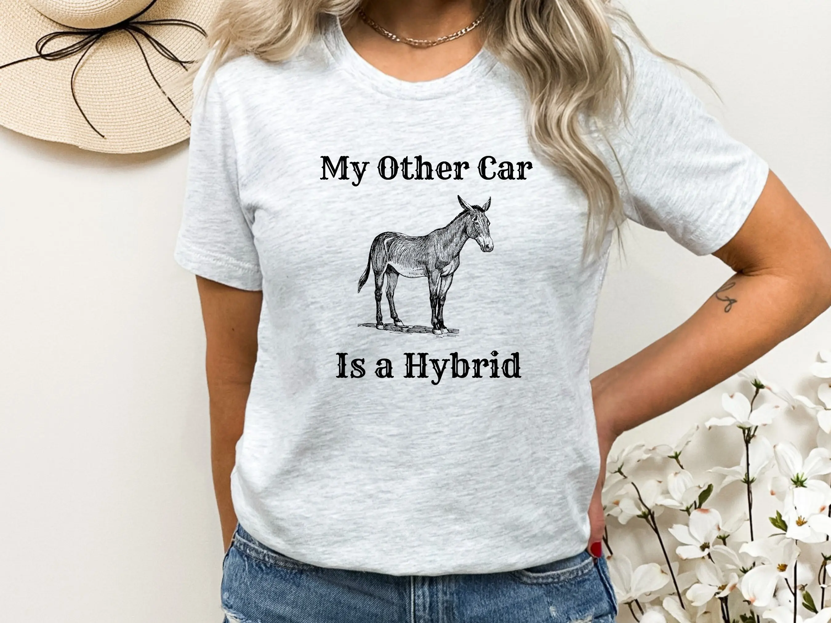 Funny Mule T Shirt My Other Car Is A Hybrid Lover For Dad Mom Day