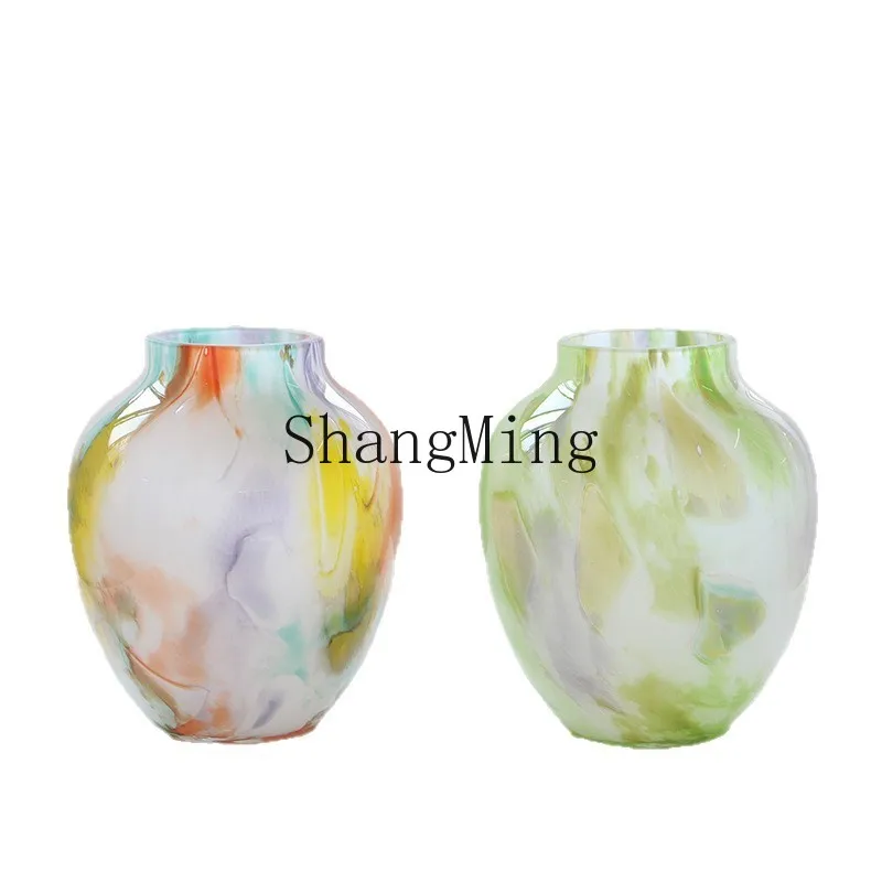 

DSA creative flocculent gradual change colored magnetic powder vase flower dining table countertop living room decorative vase