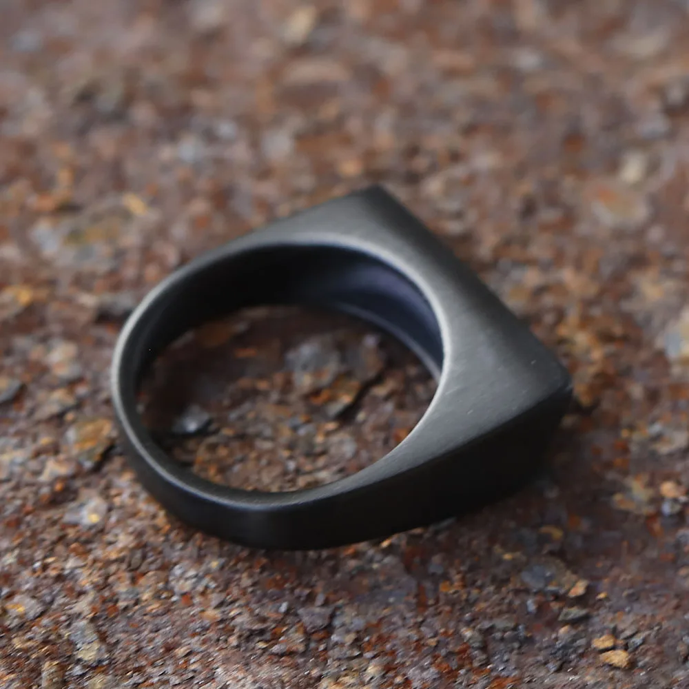 خاتم ختم فاسق عتيق جديد لعام 2025 للرجال، مستطيل، لامع، هندسة رمادية، ستانلس ستيل، هدايا مجوهرات، موضة جديدة #5