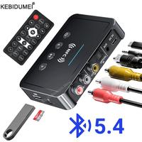 NFC Bluetooth 5.4 Receiver Transmitter FM Stereo AUX 3.5MM Optical Coaxial TF/U-Disk Wireless Adapter Remote Control For TV PC