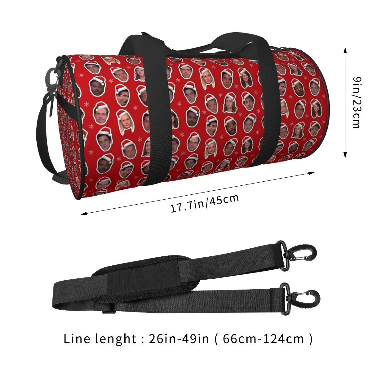 Gym Bag The Office Christmas Party Character Motif Print Sports Bag Large Men Outdoor Handbag Travel Training Fitness Bag