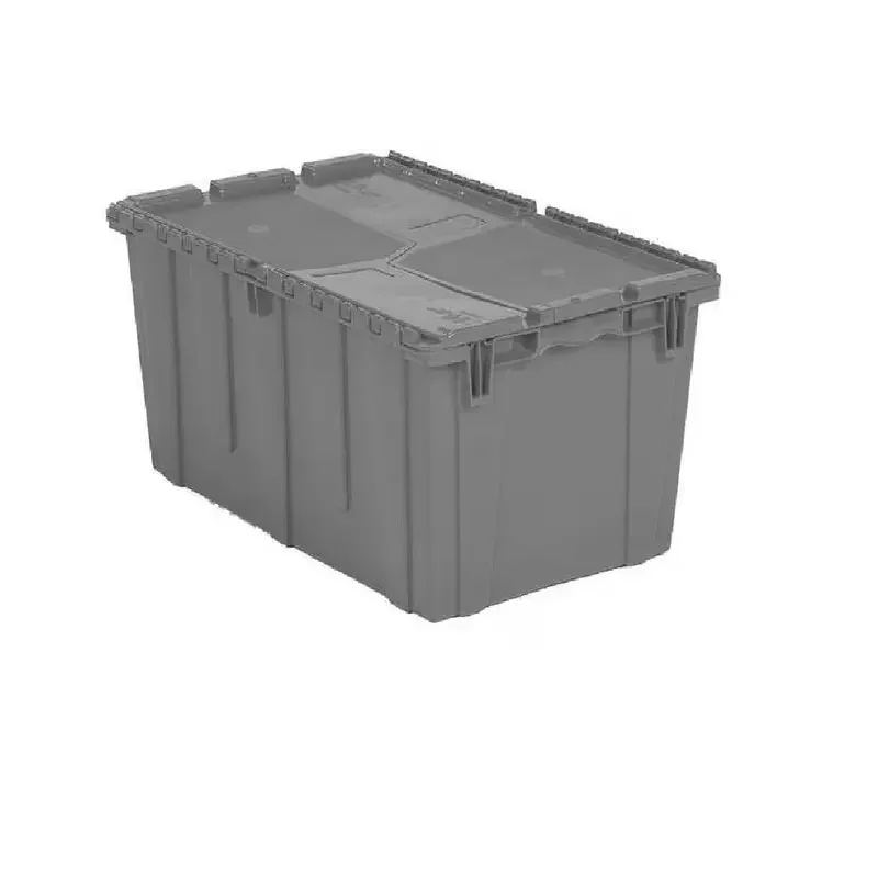 

Attached Lid Container, 17.2 gal, 26 7/8 in L, 16 7/8 in W, 12 1/8 in H, Gray, Plastic