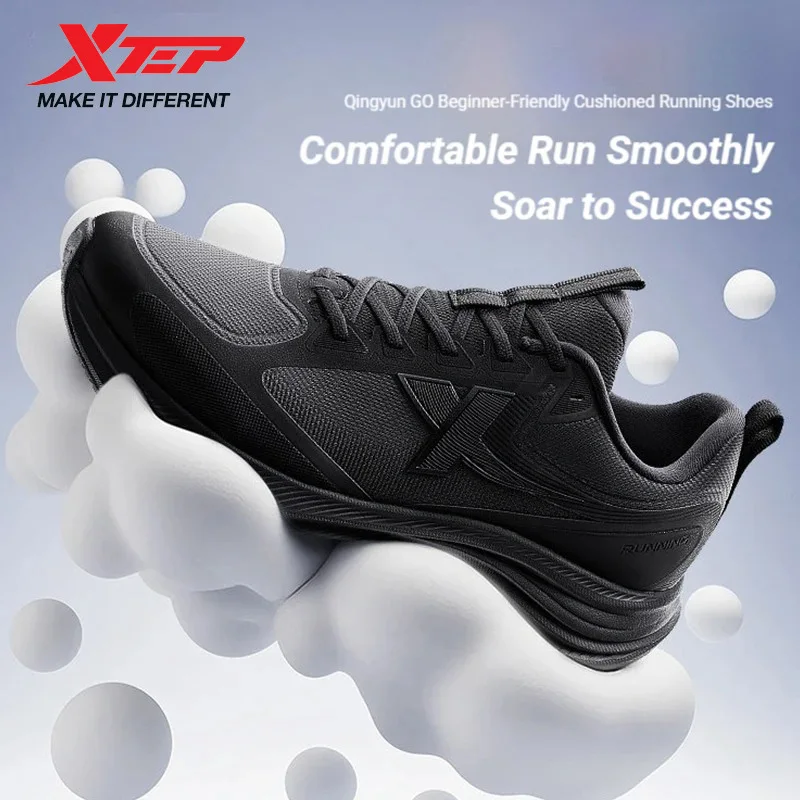 Xtep Qing Yun Go Men Durability Comfort Breathable Anti-Slip Comfortable Cushioned Rebound Running Shoes 974219110025