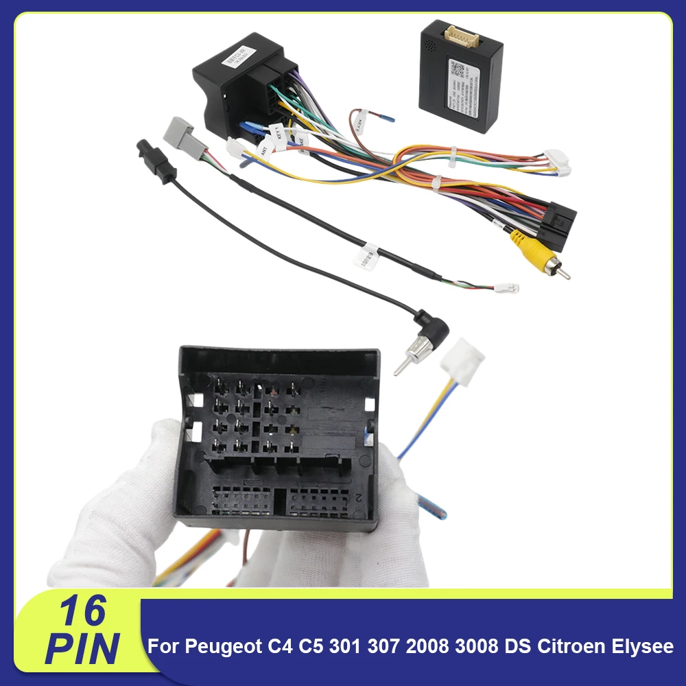 16 Pin CANBUS Harness For Peugeot 307 3008 For Citroen C4 C5 PAF1.21 Car Radio Decoder Box Adapter