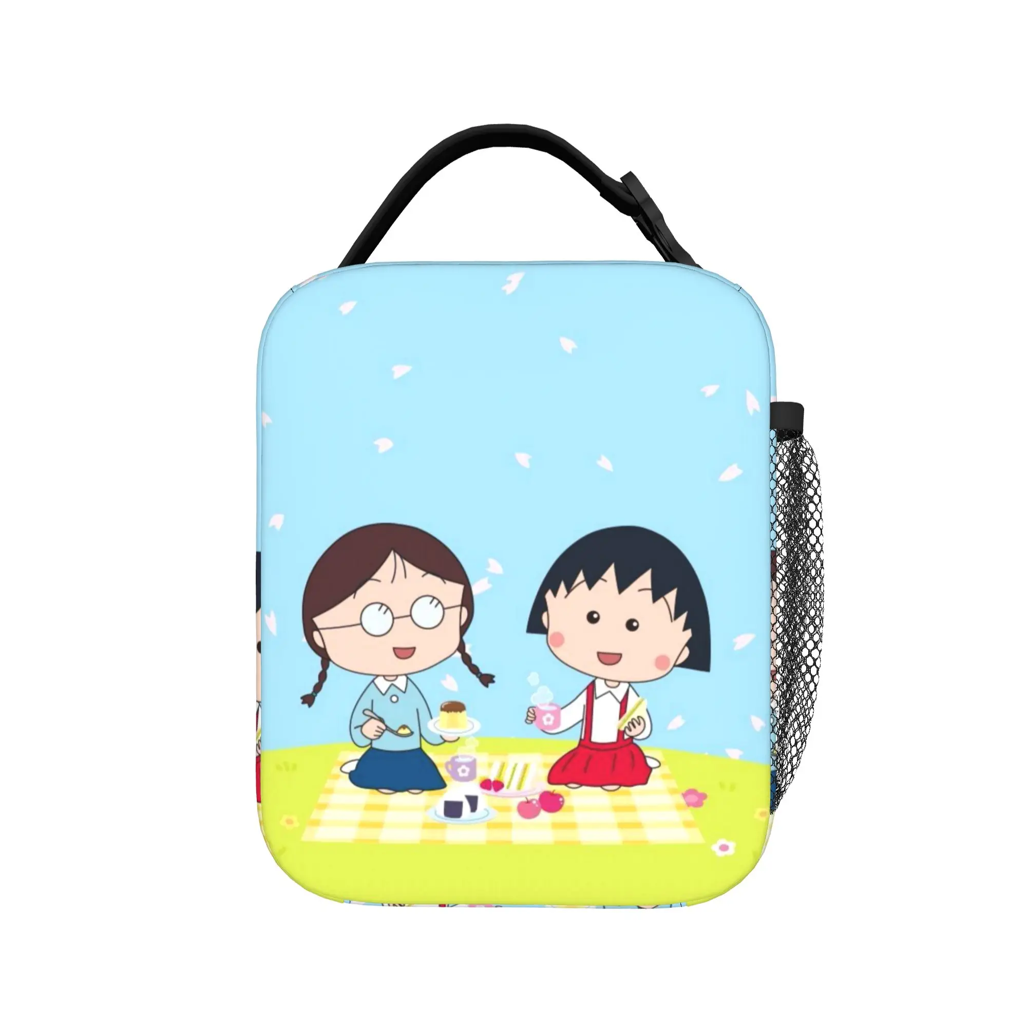 Marukos Sakura Picnic Anime Spring Friendship Insulated Lunch Bag Cooler Bag Reusable,Meal Container  Large Tote Lunch Box