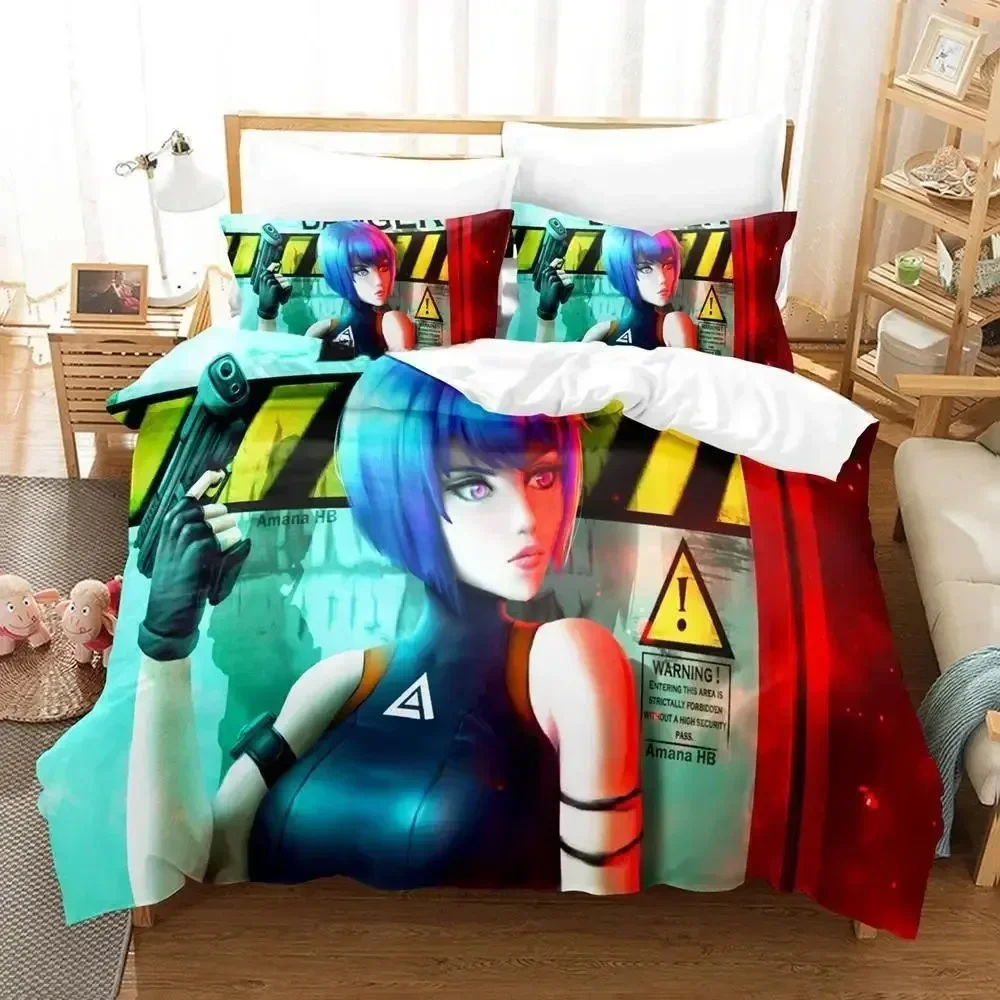 Ghost In The Shell Bedding Set Single Twin Full Queen King Size Bed Set Adult Kid Bedroom Duvetcover Sets 3D Anime Bed Sheet Set