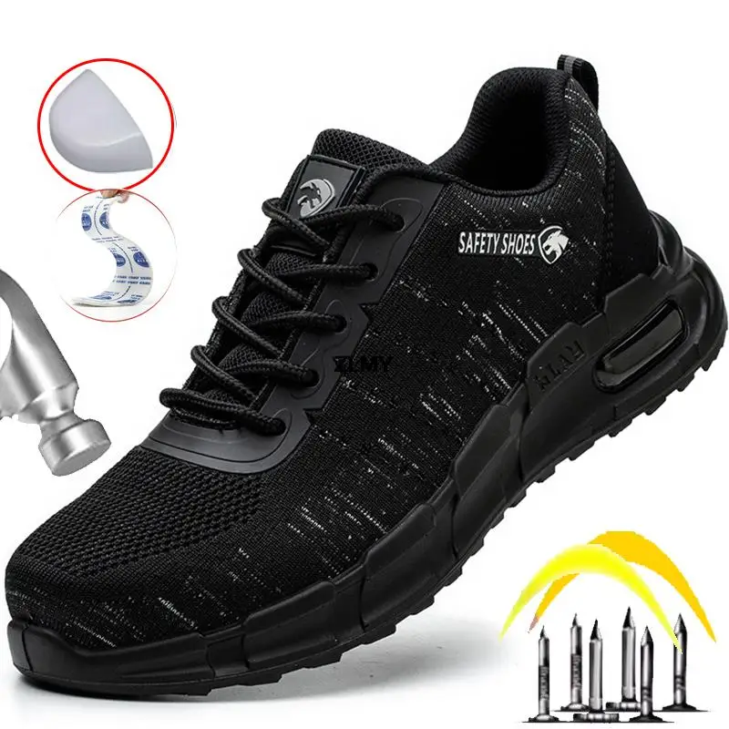 Anti-static Safety Shoes Men Composite Toe Work Safety Boots Without Metal Puncture Proof Work Shoes Man Security Boots Big Size