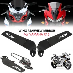 Motorcycle Wing Mirrors For YAMAHA YZF R15 V3 2018-2022 Adjustable Rotating Rearview Side Mirror WITH LOGO