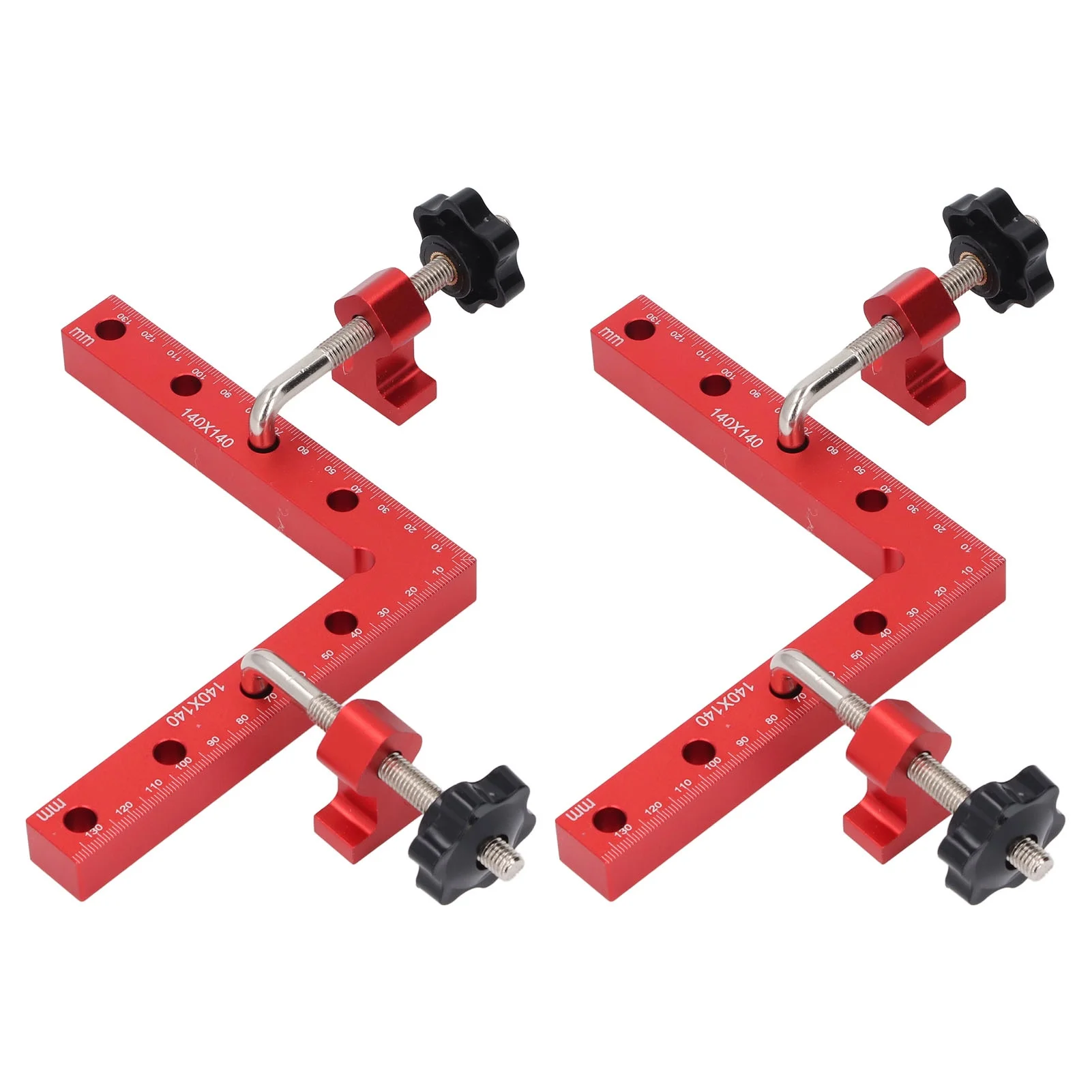 2 Sets Right Angle Cabinet Clamp 90 Degree Locating Square Woodworking L Shaped Fixture for Furniture Making 140x140mm