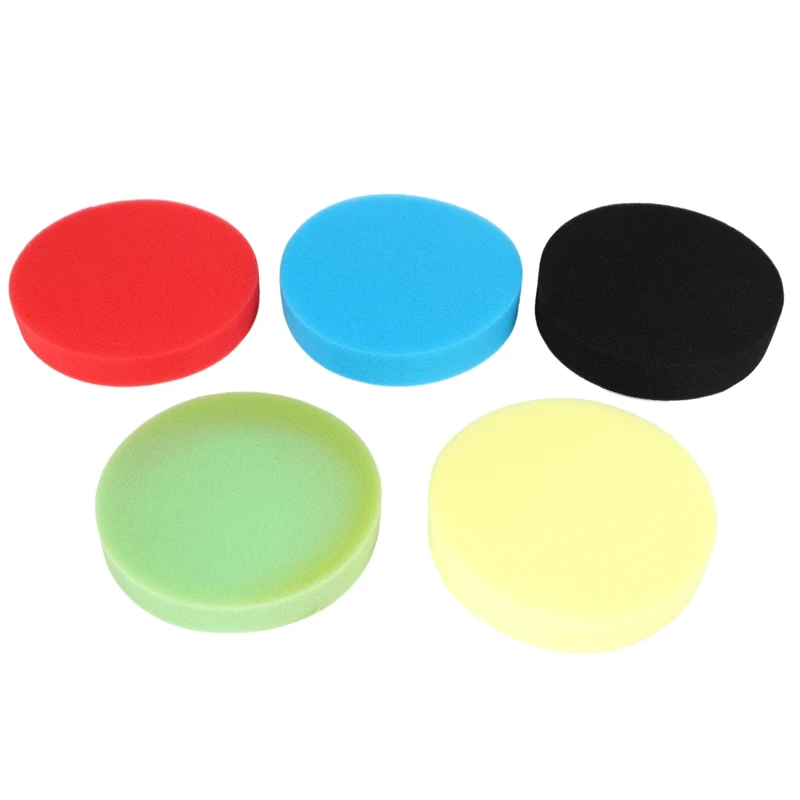 5 Pcs 6 Inch/150Mm Buffing Polishing Pad Flat Sponge Buffing Polisher Pads Kit For Car Auto Polisher Glass Polishing