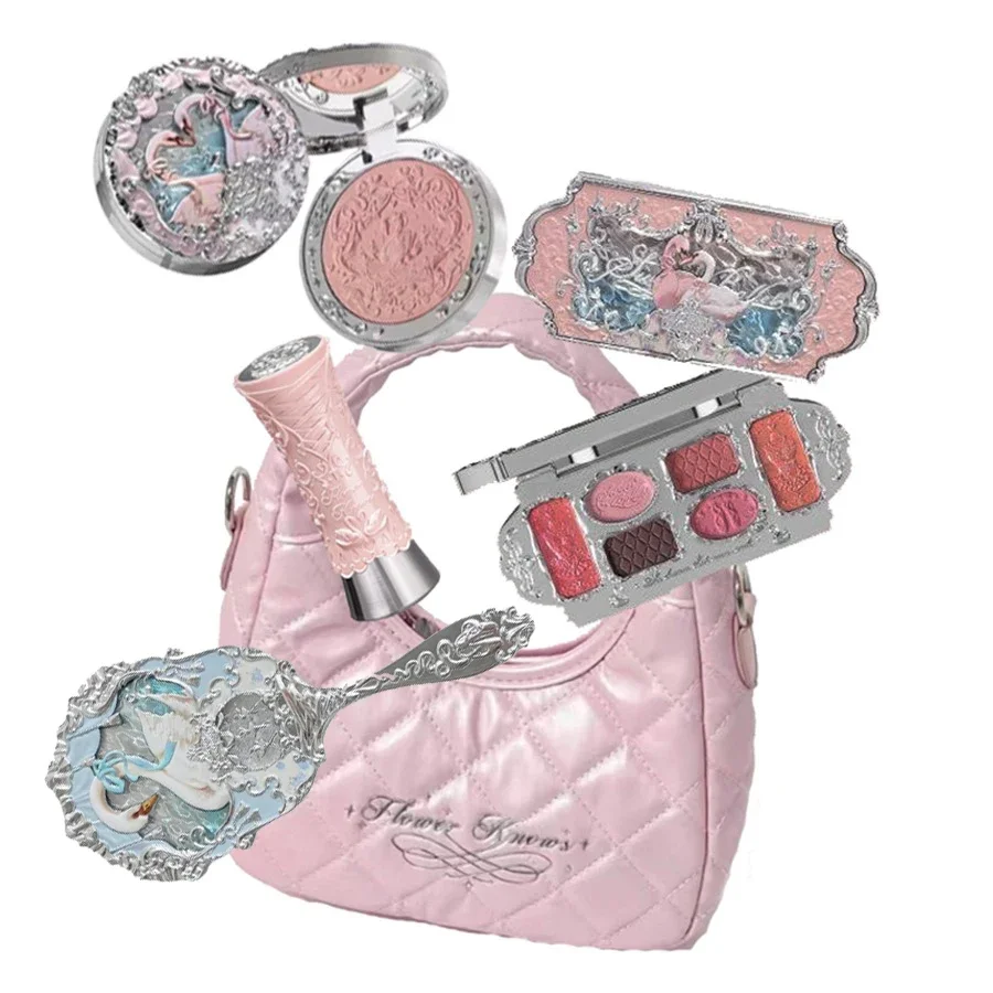 juego-de-maquillaje-flower-knows-swan-ballet-series-paleta-de-sombra-de-ojos-de-seis-colores-colorete-en-relieve-kit-de-lapiz-labial-brillante-con-bolsa-todo-en