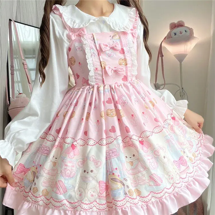 

Original jskLolitajsk suspender cute lo princess dress vestidos de mujer invierno 2026 Loose Regular Fit