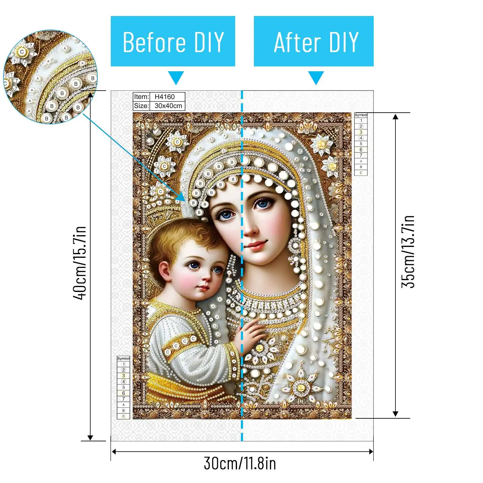 Special Shape Diamond Art Painting Kits for Beginner Adults,Religious themes Crystal Rhinestone Diamond for Home Wall Decor Gift view 4